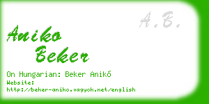 aniko beker business card